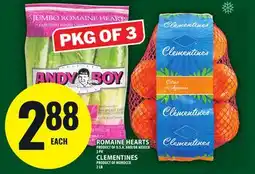 Food Basics ROMAINE HEARTS OR CLEMENTINES offer