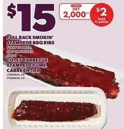Independent Grocer FULL RACK SMOKIN' STAMPEDE BBQ RIBS 500 G offer