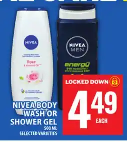 Food Basics NIVEA BODY WASH OR SHOWER GEL offer