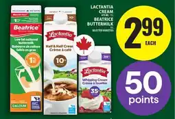 Food Basics LACTANTIA CREAM OR BEATRICE BUTTERMILK offer