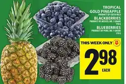 Food Basics TROPICAL GOLD PINEAPPLE, BLACKBERRIES OR BLUEBERRIES offer