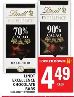 Food Basics LINDT EXCELLENCE CHOCOLATE BARS offer