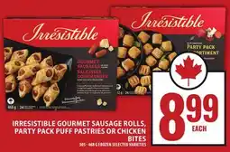 Food Basics IRRESISTIBLE GOURMET SAUSAGE ROLLS, PARTY PACK PUFF PASTRIES OR CHICKEN BITES offer