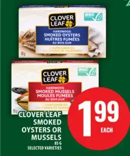 Food Basics CLOVER LEAF SMOKED OYSTERS OR MUSSELS offer