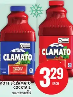 Food Basics MOTT'S CLAMATO COCKTAIL offer