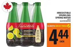 Food Basics IRRESISTIBLE SPARKLING SPRING WATER offer
