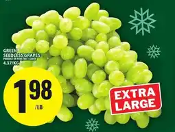 Food Basics GREEN SEEDLESS GRAPES offer