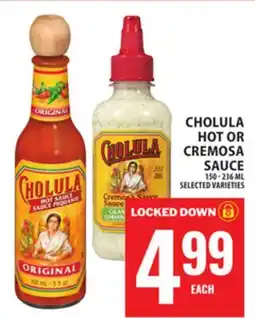 Food Basics CHOLULA HOT OR CREMOSA SAUCE offer