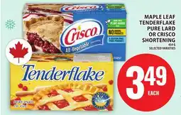Food Basics MAPLE LEAF TENDERFLAKE PURE LARD OR CRISCO SHORTENING offer