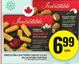 Food Basics IRRESISTIBLE BATTERED CHEESE STICKS OR JALEPEÑO POPPERS offer