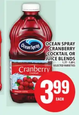 Food Basics OCEAN SPRAY CRANBERRY COCKTAIL OR JUICE BLENDS offer