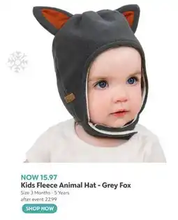 Toys R us Kids Fleece Animal Hat - Grey Fox offer