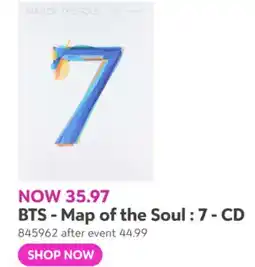 Toys R us BTS - Map of the Soul : 7 - CD offer