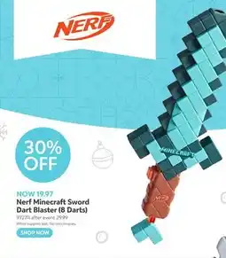Toys R us Nerf Minecraft Sword Dart Blaster (8 Darts) offer