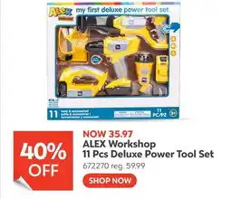 Toys R us ALEX Workshop 11 Pcs Deluxe Power Tool Set offer