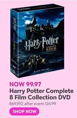 Toys R us Harry Potter Complete 8 Film Collection DVD offer