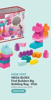 Toys R us MEGA BLOKS First Builders Big Building Bag - Pink offer