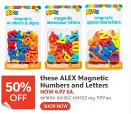 Toys R us these ALEX Magnetic Numbers and Letters offer