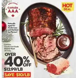 Longo's Cut from Canada AAA Grade Striploin Roast offer