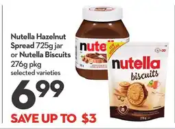 Longo's Nutella Hazelnut Spread 725g jar or Nutella Biscuits 276g pkg offer