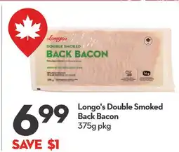 Longo's Double Smoked Back Bacon offer