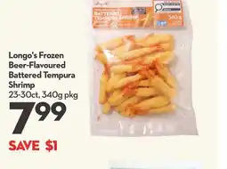 Longo's Longo's Frozen Beer-Flavoured Battered Tempura Shrimp offer