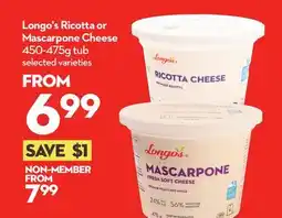 Longo's Longo's Ricotta or Mascarpone Cheese offer