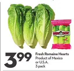 Longo's Fresh Romaine Hearts offer