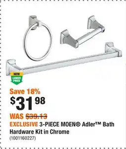 Home Depot EXCLUSIVE 3-PIECE MOEN Adler Bath Hardware Kit in Chrome offer