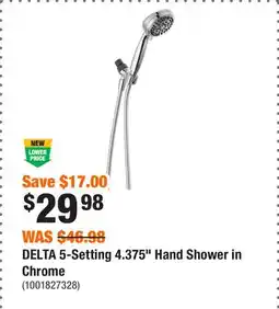 Home Depot DELTA 5-Setting 4.375 Hand Shower in Chrome offer