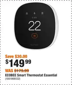 Home Depot ECOBEE Smart Thermostat Essential offer