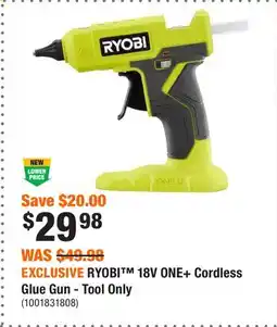 Home Depot EXCLUSIVE RYOBI 18V ONE+ Cordless Glue Gun - Tool Only offer