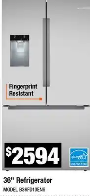 Home Depot 36 Refrigerator offer