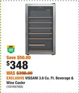 Home Depot EXCLUSIVE VISSANI 3.6 Cu. Ft. Beverage & Wine Cooler offer
