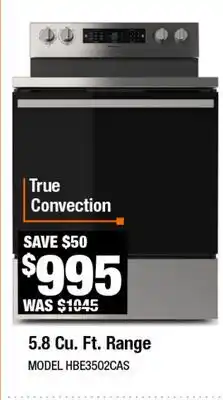 Home Depot 5.8 Cu. Ft. Range offer