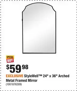 Home Depot EXCLUSIVE StyleWell 24 x 36 Arched Metal Framed Mirror offer