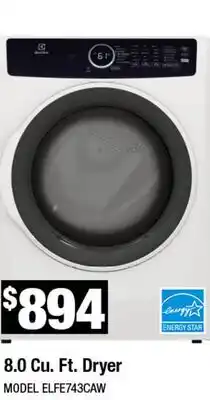 Home Depot 8.0 Cu. Ft. Dryer offer