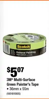 Home Depot 3M Multi-surface Green Painter's Tape 36mm x 55mm offer