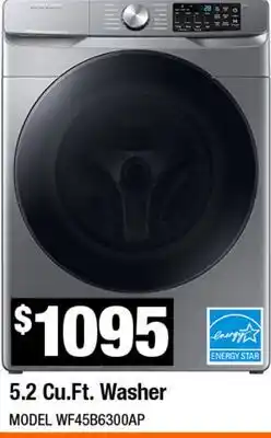Home Depot 5.2 Cu. Ft. Washer offer