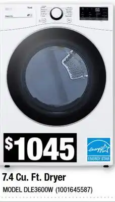 Home Depot 7.4 Cu. Ft. Dryer offer