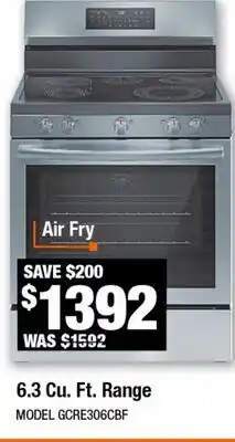 Home Depot 6.3 Cu. Ft. Range offer