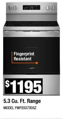 Home Depot 5.3 Cu. Ft. Range offer