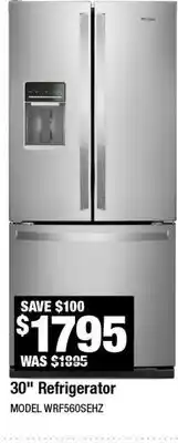 Home Depot 30 Refrigerator offer