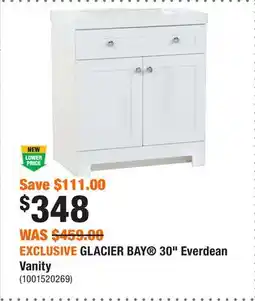 Home Depot EXCLUSIVE GLACIER BAY 30 Everdean Vanity offer
