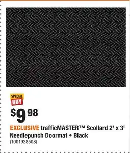 Home Depot EXCLUSIVE trafficMASTER Scollard 2' x 3' Needlepunch Doormat • Black offer