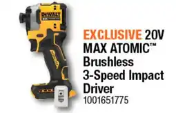 Home Depot DeWalt 20V MAX ATOMIC Brushless 3-speed Impact Driver offer