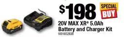 Home Depot DeWalt 20V MAX XR 5.0AH BATTERY AND CHARGER KIT offer