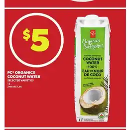 Loblaws PC ORGANICS COCONUT WATER, 1 L offer