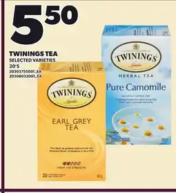 Loblaws TWININGS TEA, 20'S offer