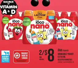 Loblaws IÖGO NANÖ DRINKABLE YOGURT, 6 X 93 ML offer